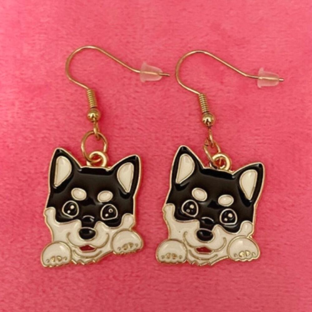 Vintage Earrings Dangle Style Puppy Dog Design